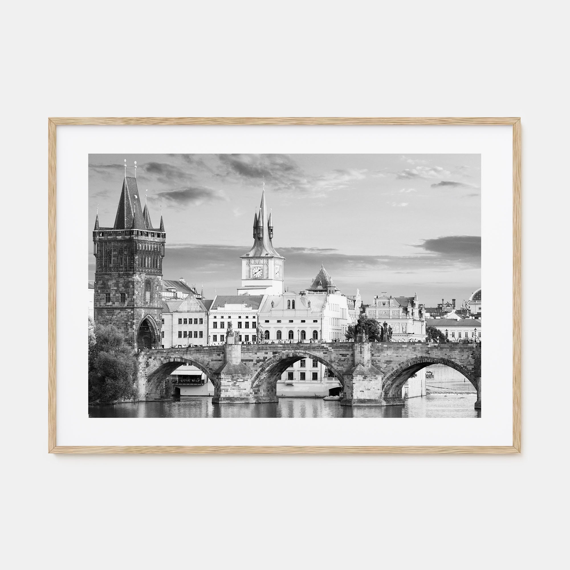 Prague Landscape B&W Poster