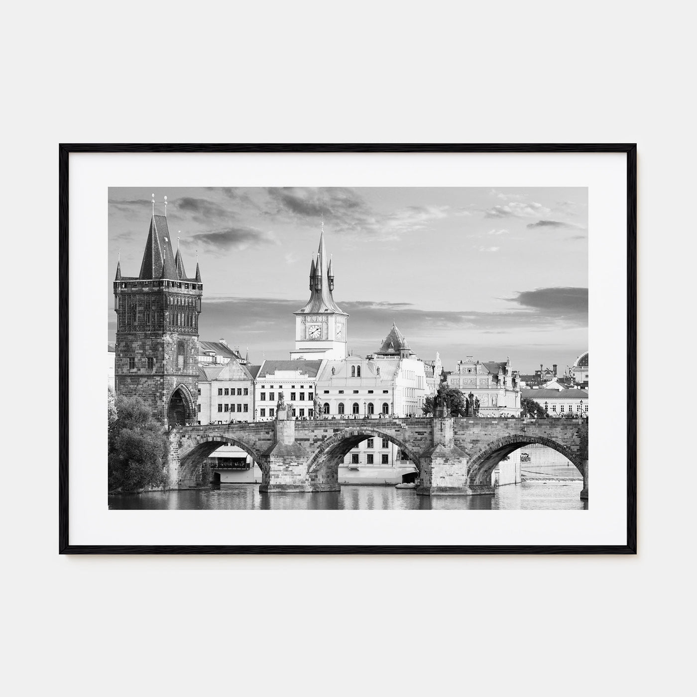 Prague Landscape B&W Poster