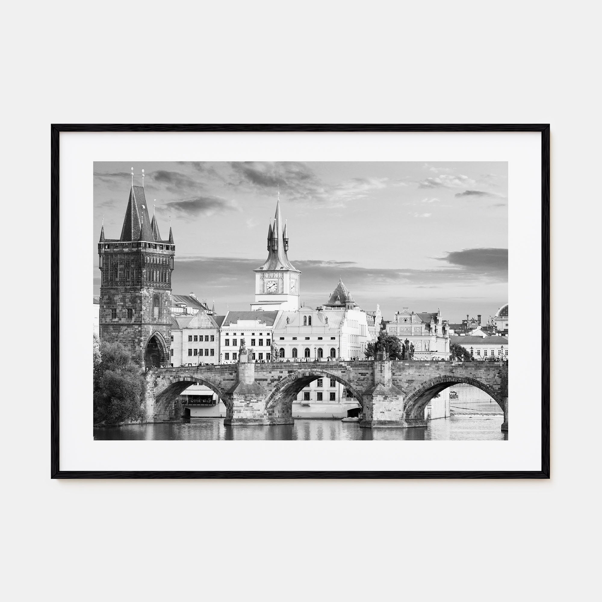 Prague Landscape B&W Poster