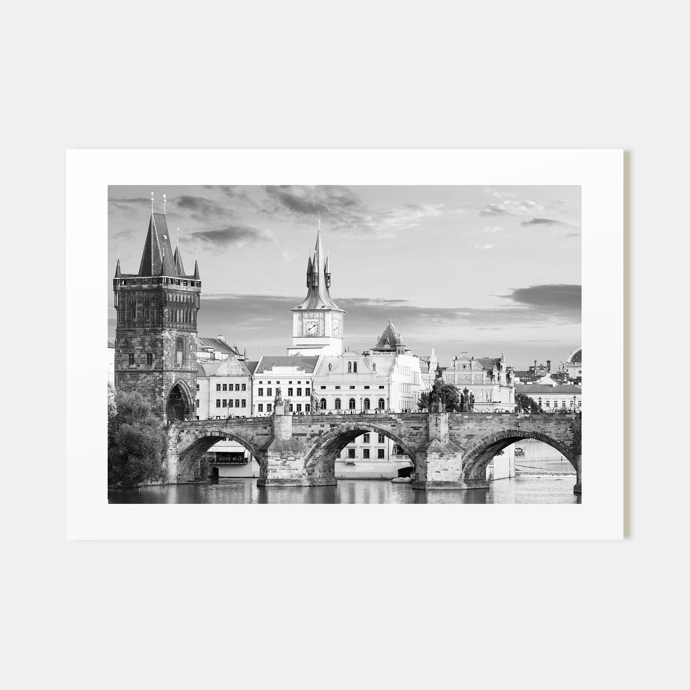 Prague Landscape B&W Poster