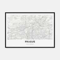 Prague Map Landscape Poster