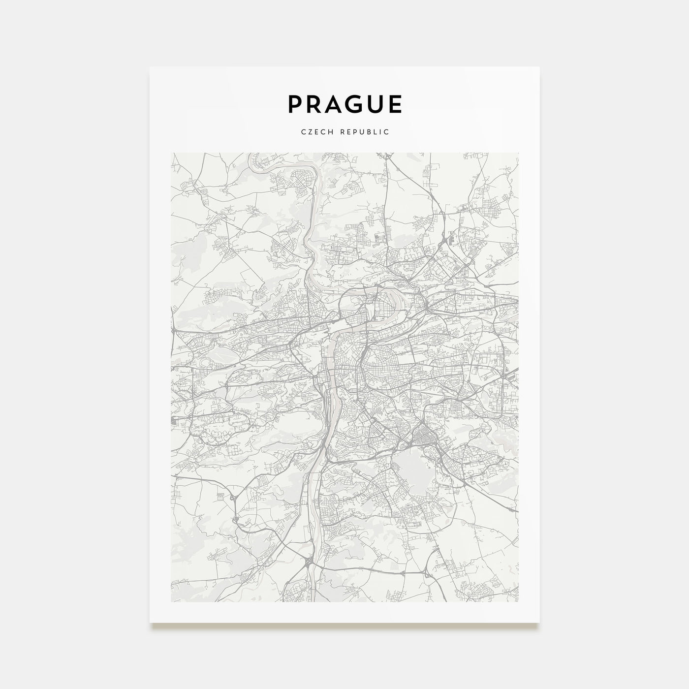 Prague Map Portrait Poster