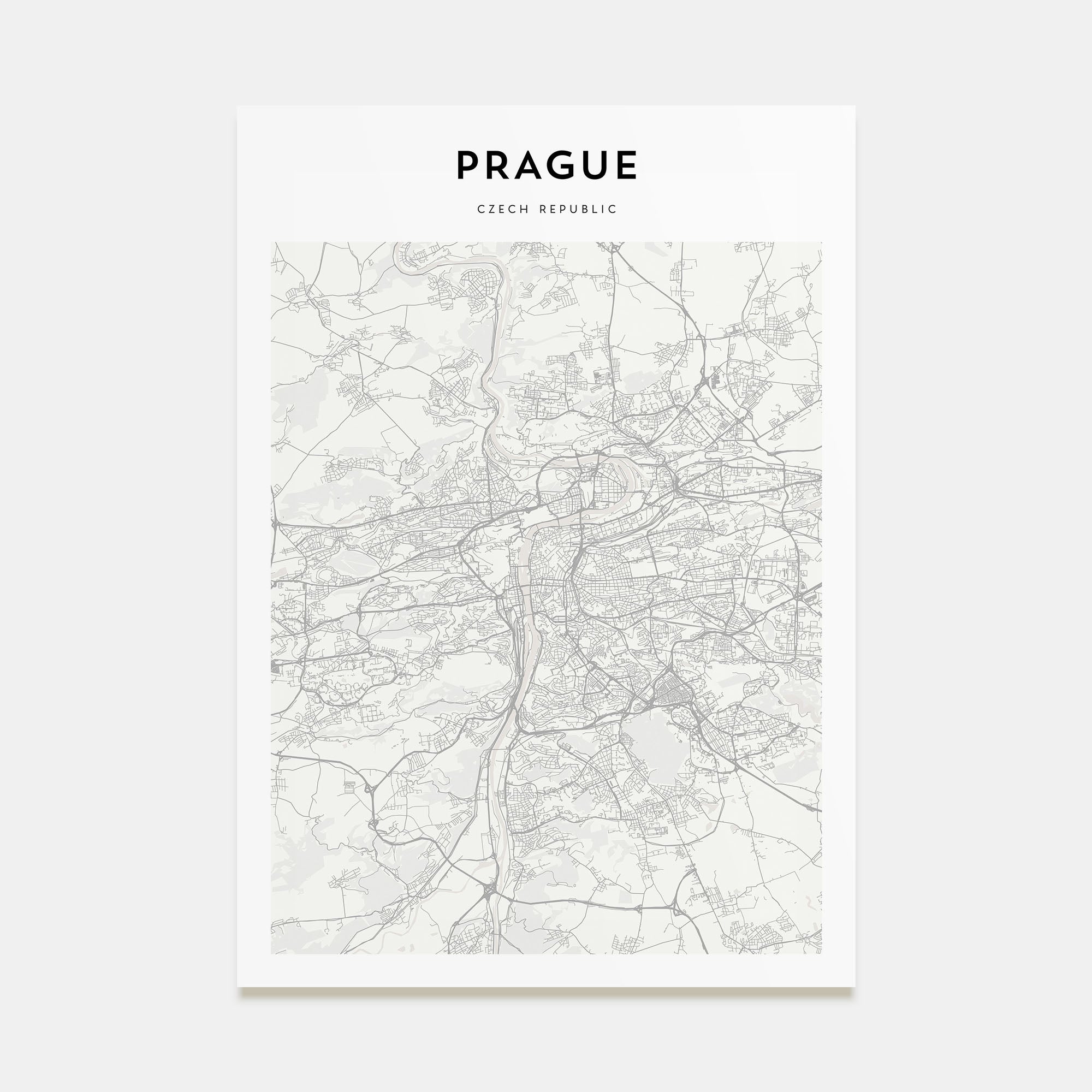 Prague Map Portrait Poster