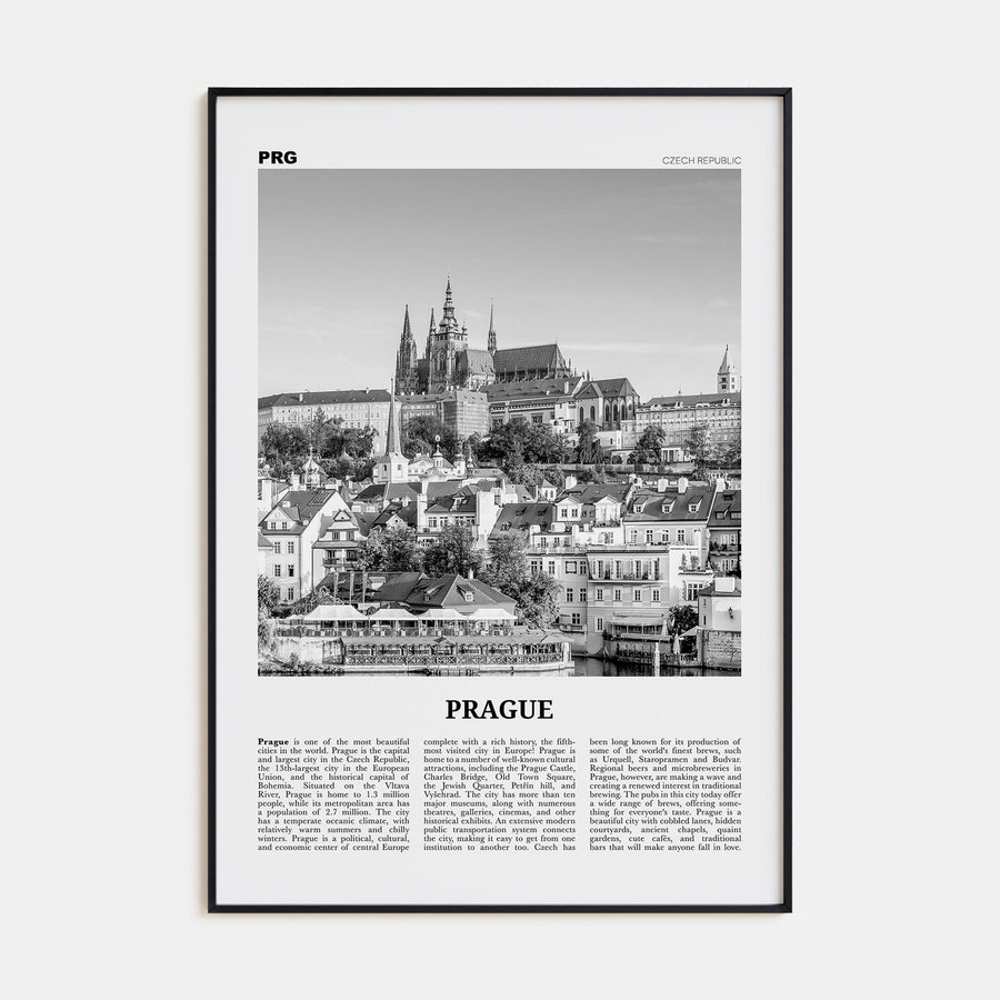 Prague Travel B&W No 1 Poster