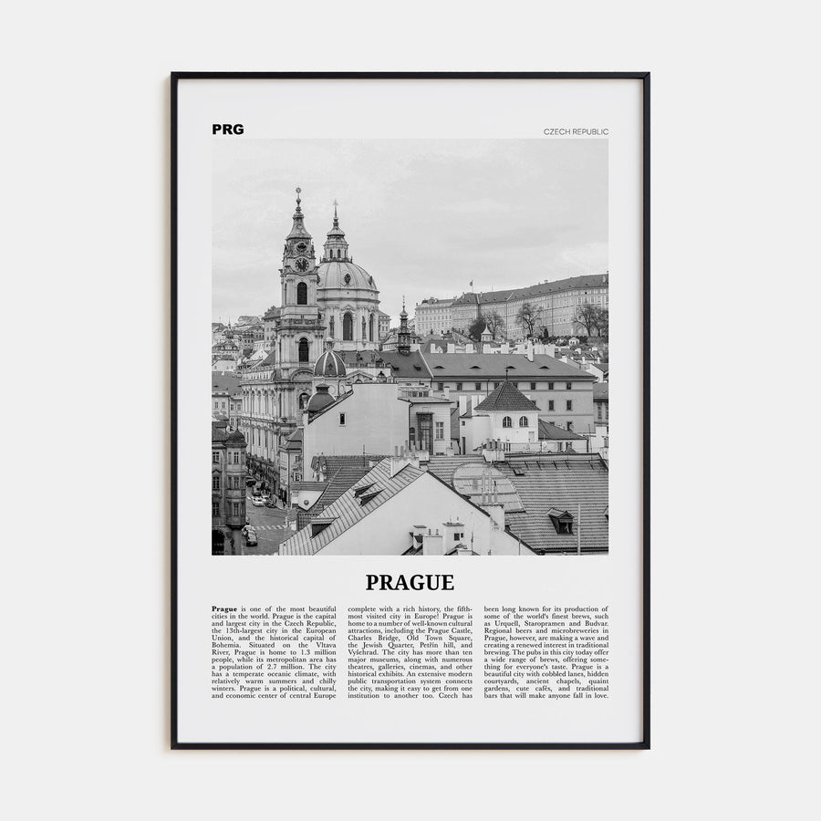 Prague Travel B&W No 2 Poster