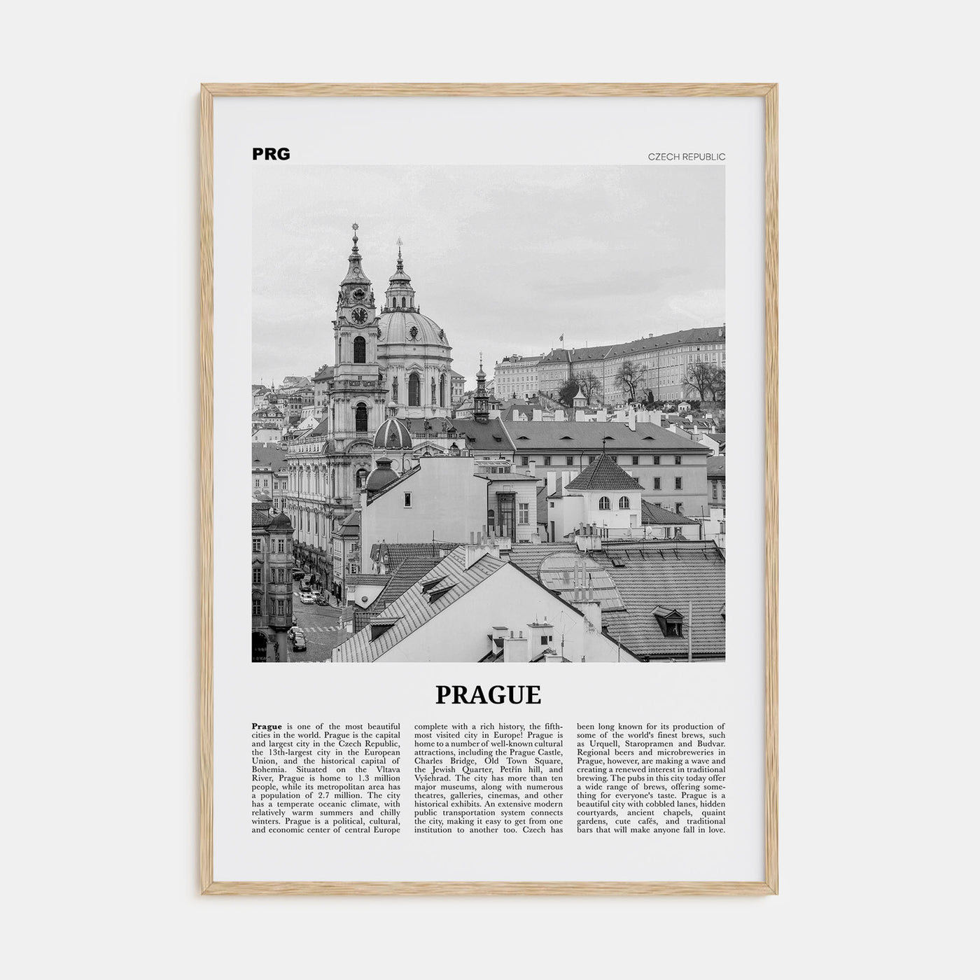Prague Travel B&W No 2 Poster