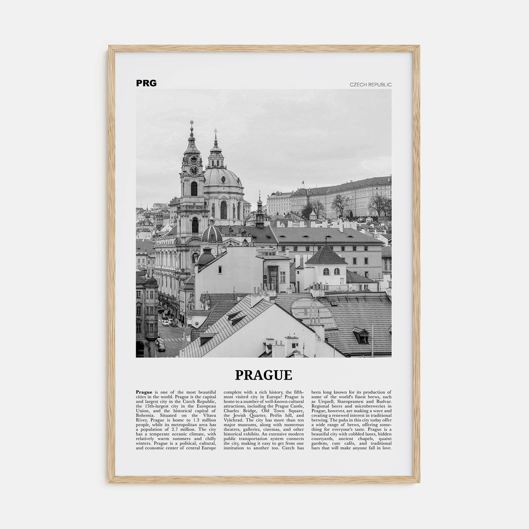 Prague Travel B&W No 2 Poster
