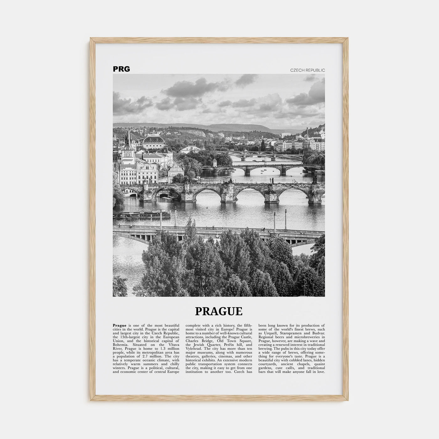 Prague Travel B&W No 3 Poster