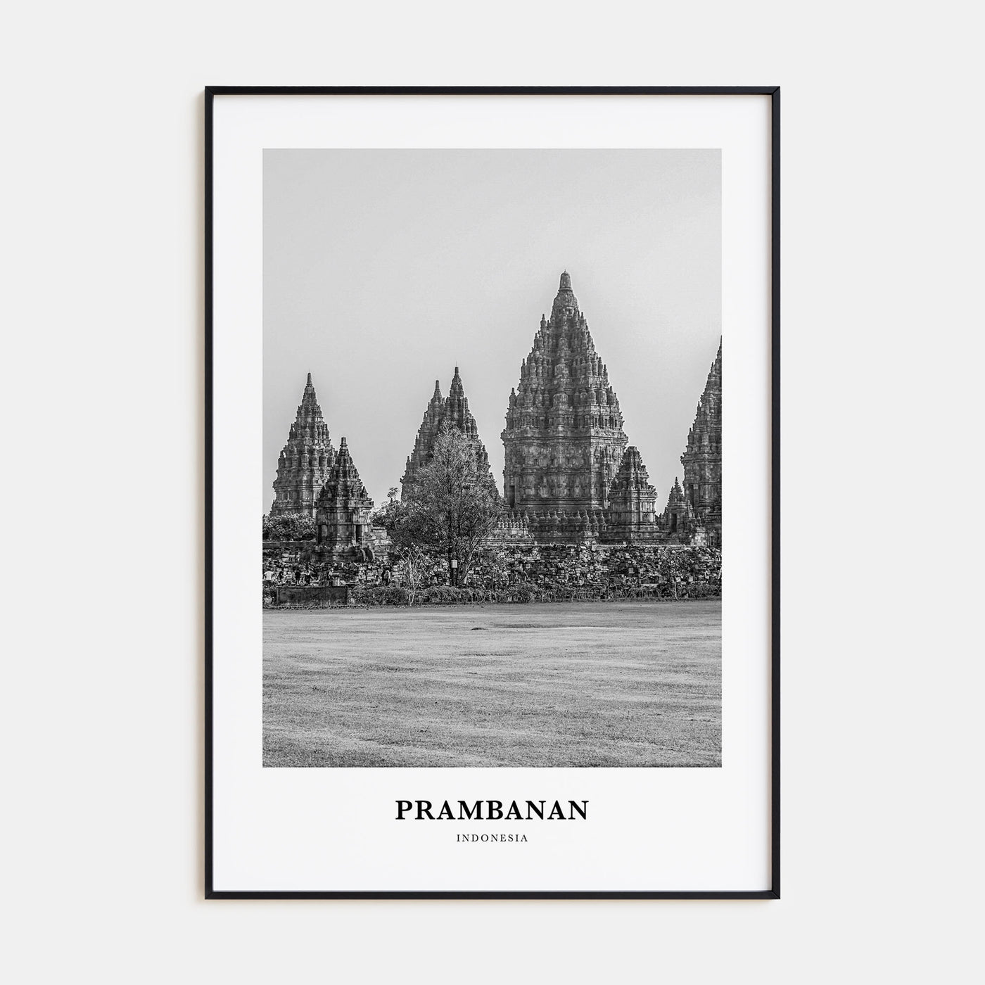 Prambanan Portrait B&W Poster