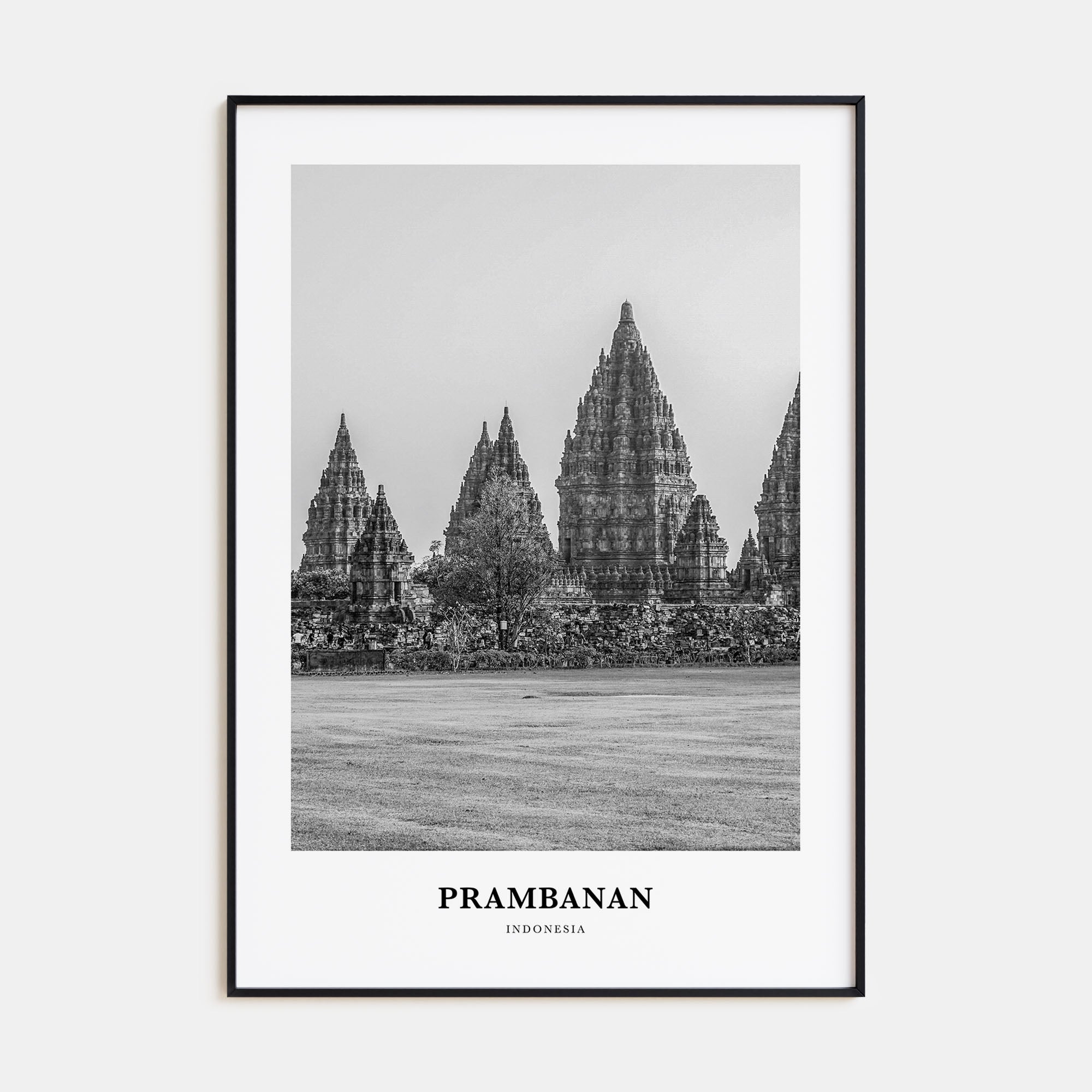 Prambanan Portrait B&W Poster