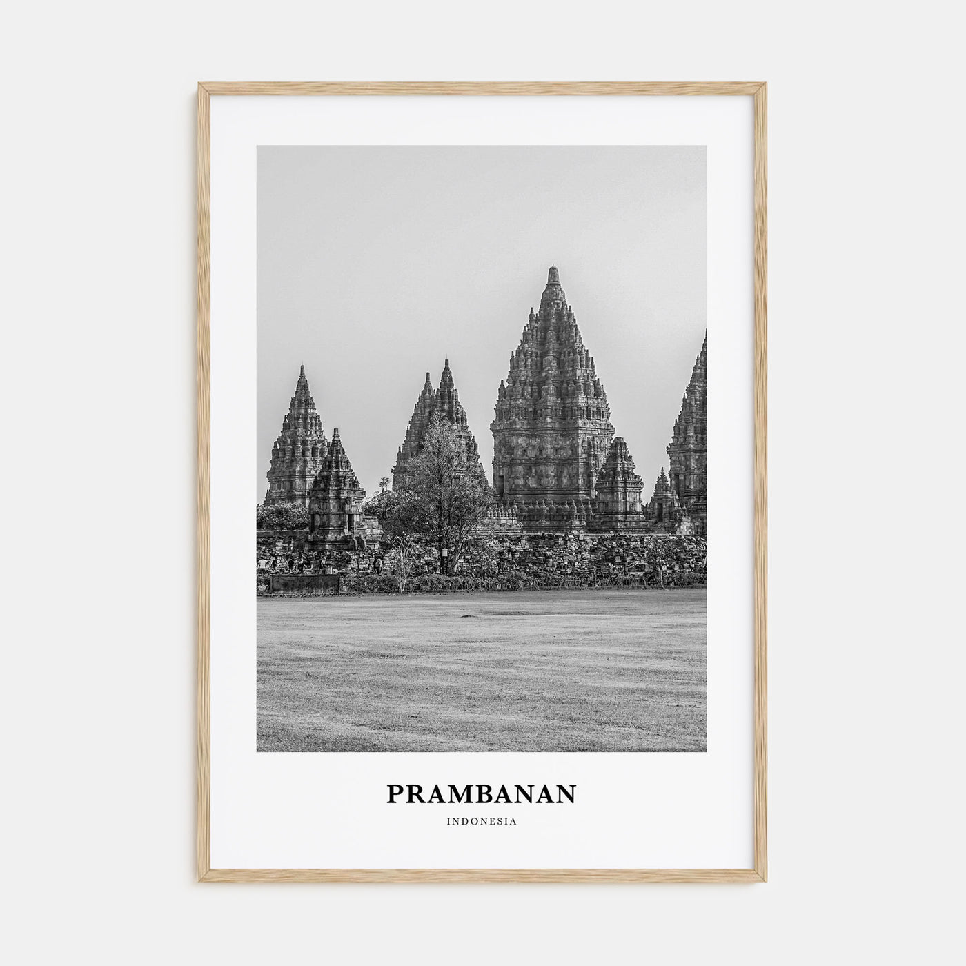 Prambanan Portrait B&W Poster