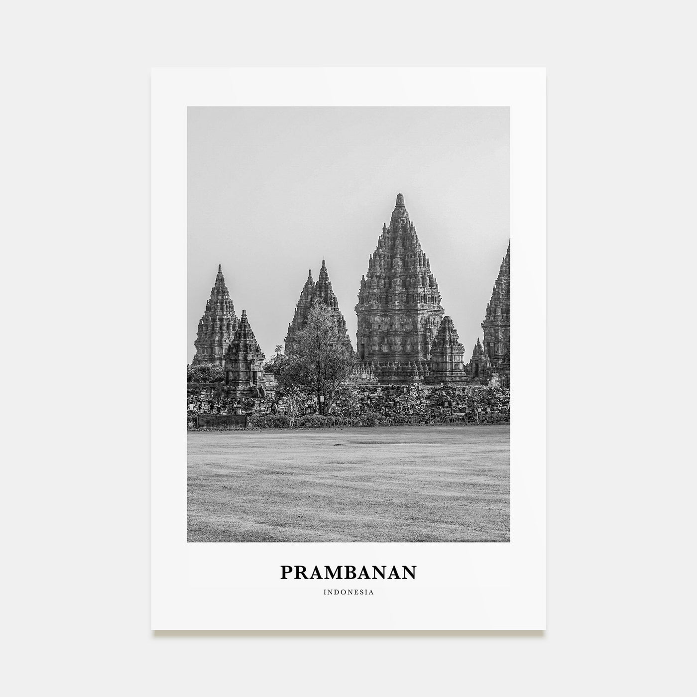 Prambanan Portrait B&W Poster