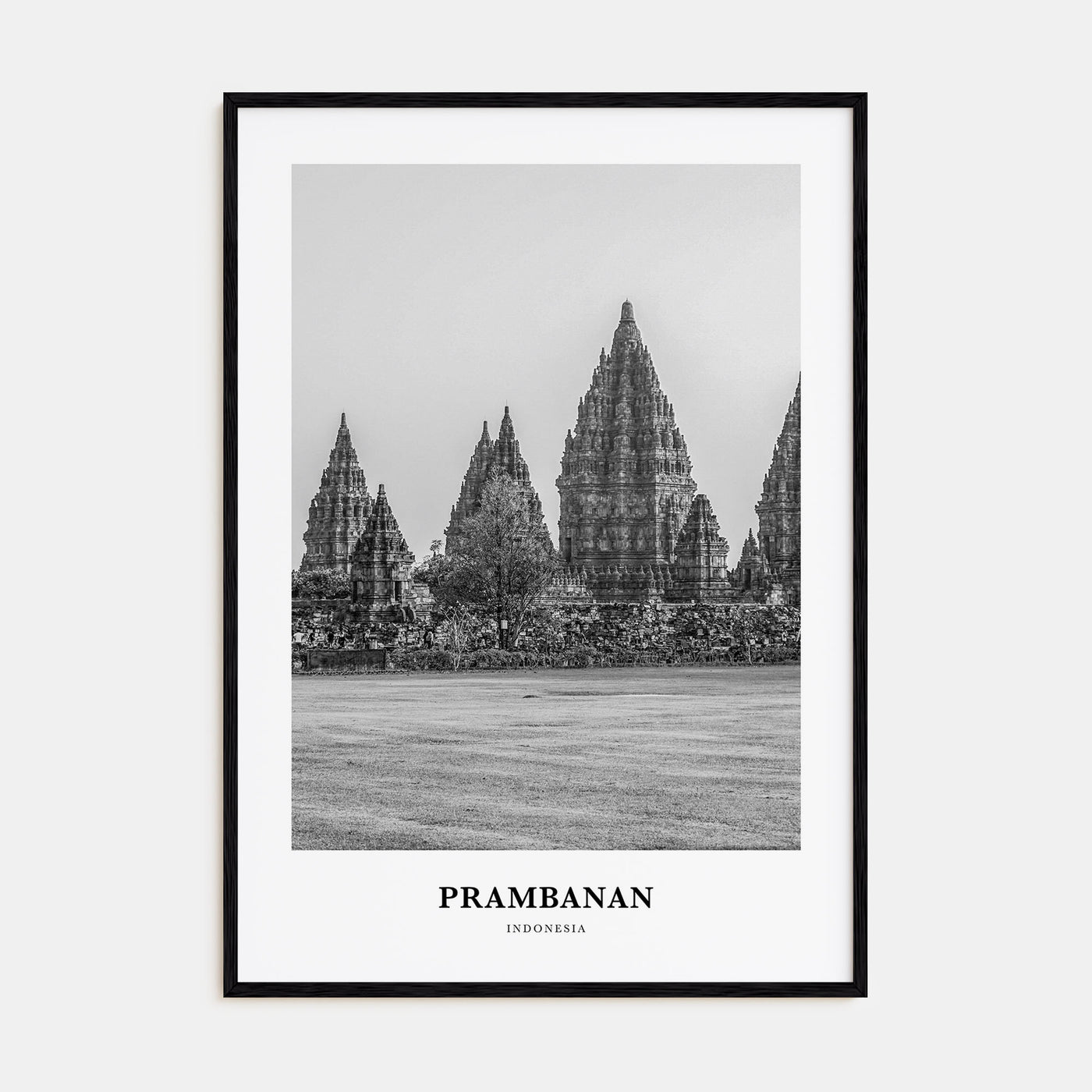 Prambanan Portrait B&W Poster