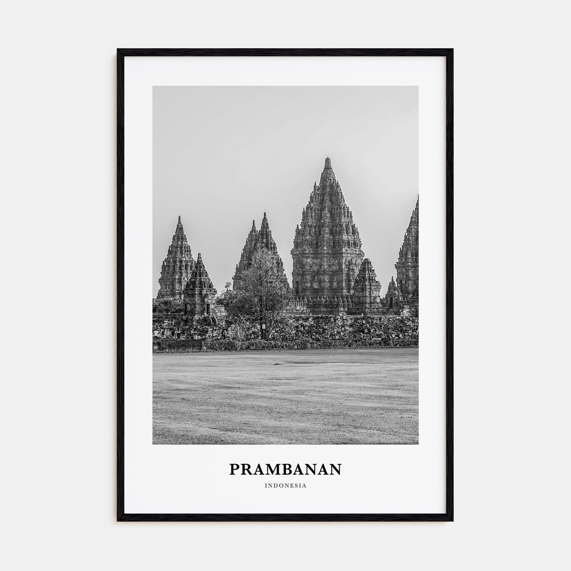 Prambanan Portrait B&W Poster