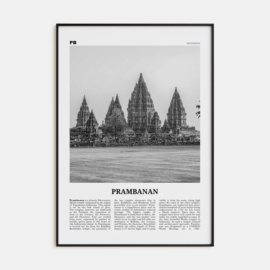 Prambanan Travel B&W Poster