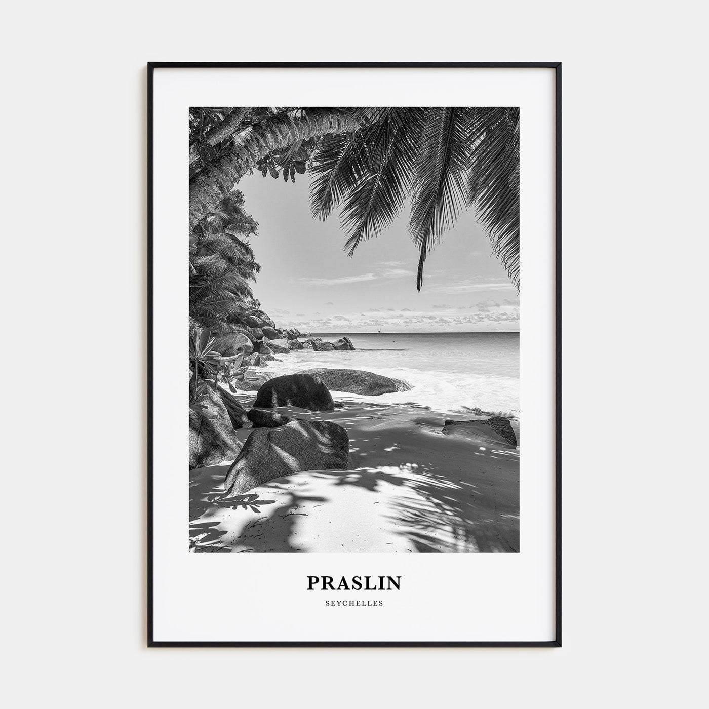 Praslin Portrait B&W Poster