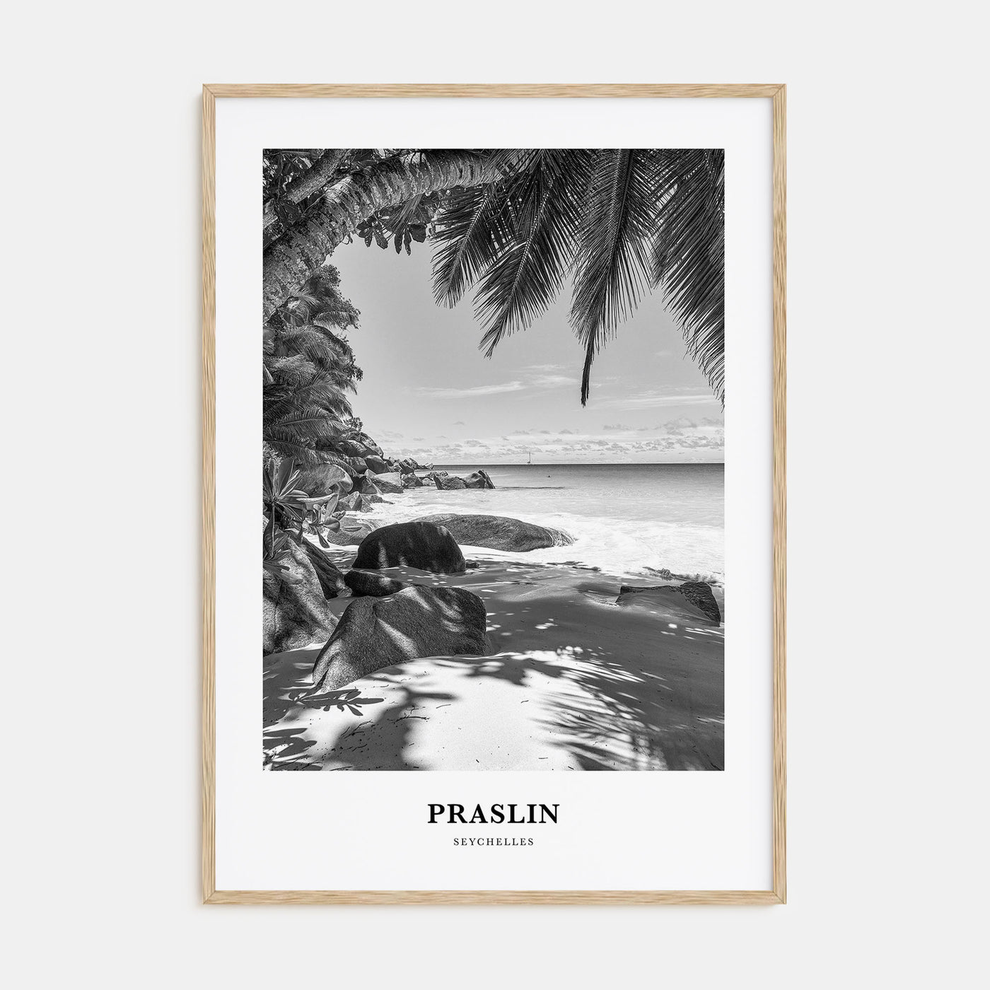 Praslin Portrait B&W Poster