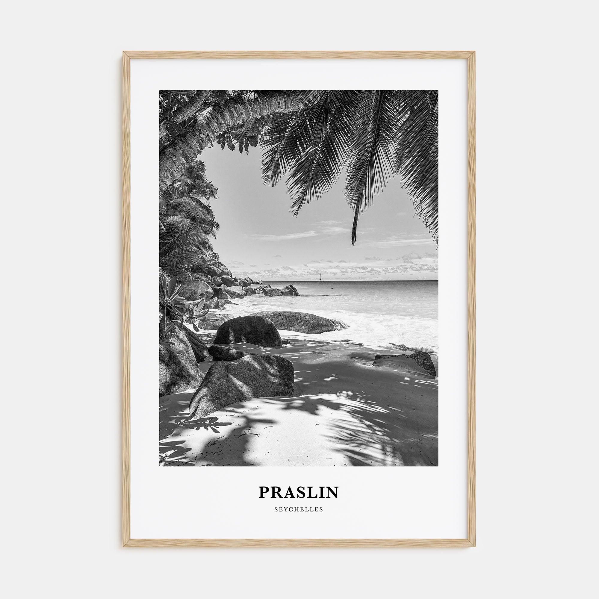 Praslin Portrait B&W Poster