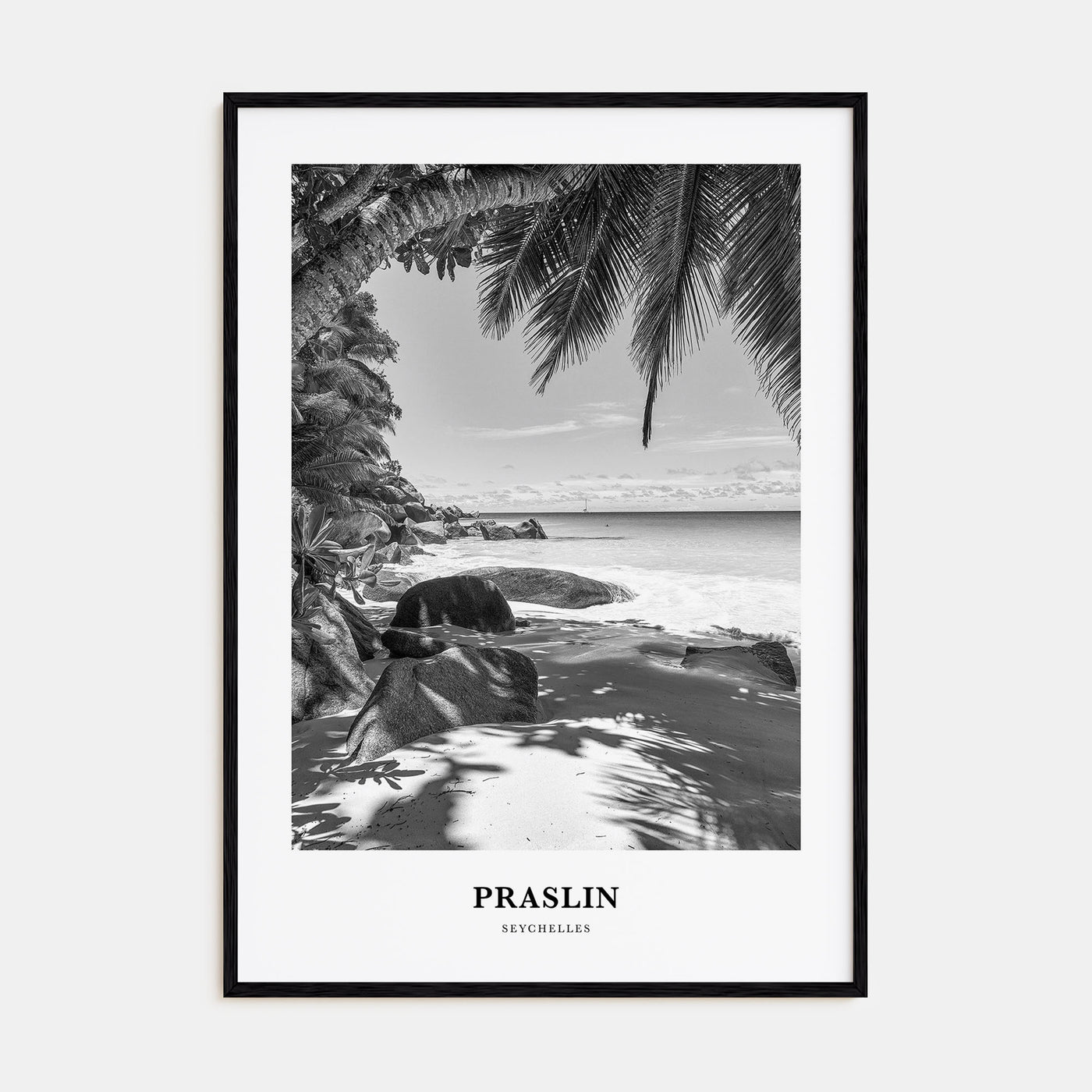 Praslin Portrait B&W Poster