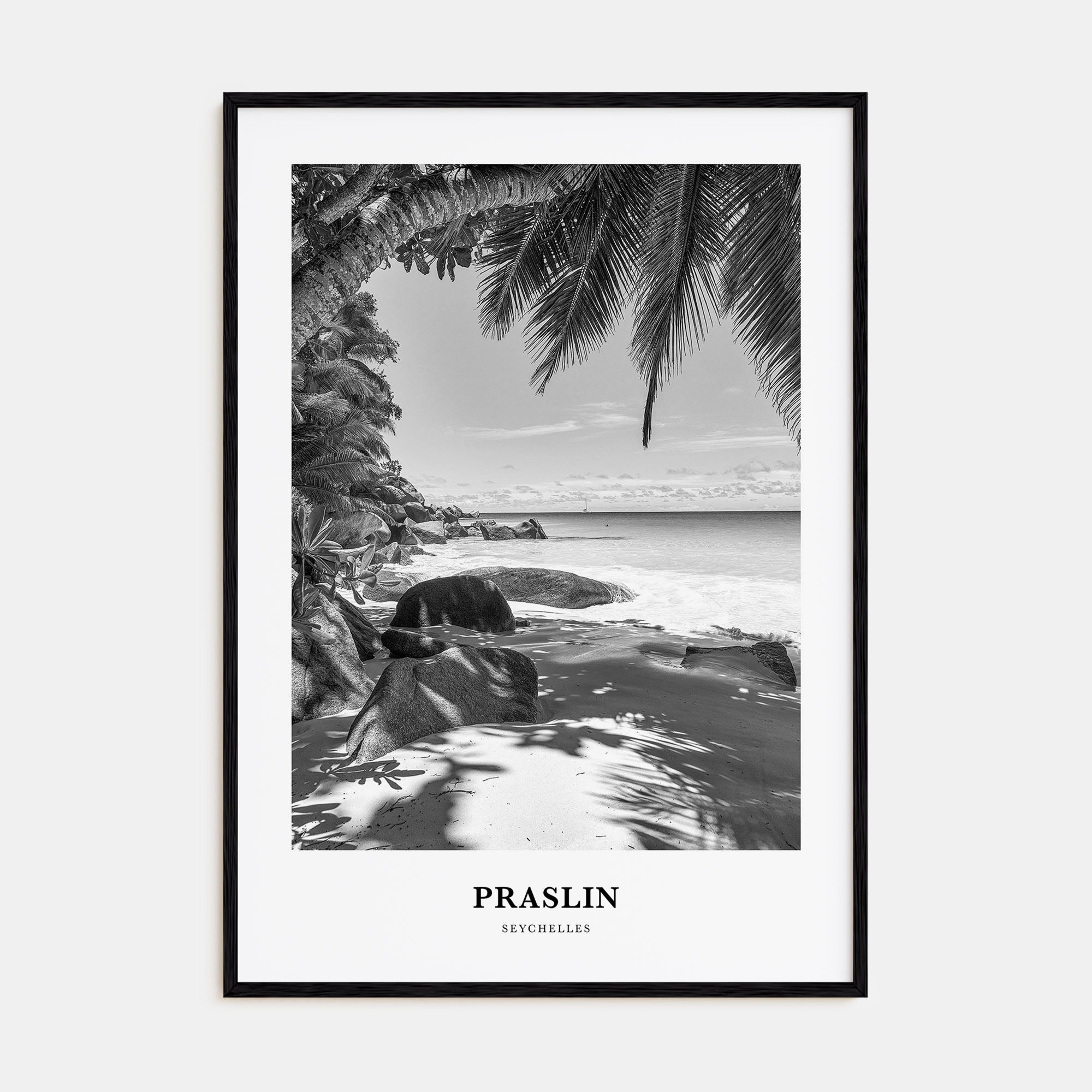 Praslin Portrait B&W Poster