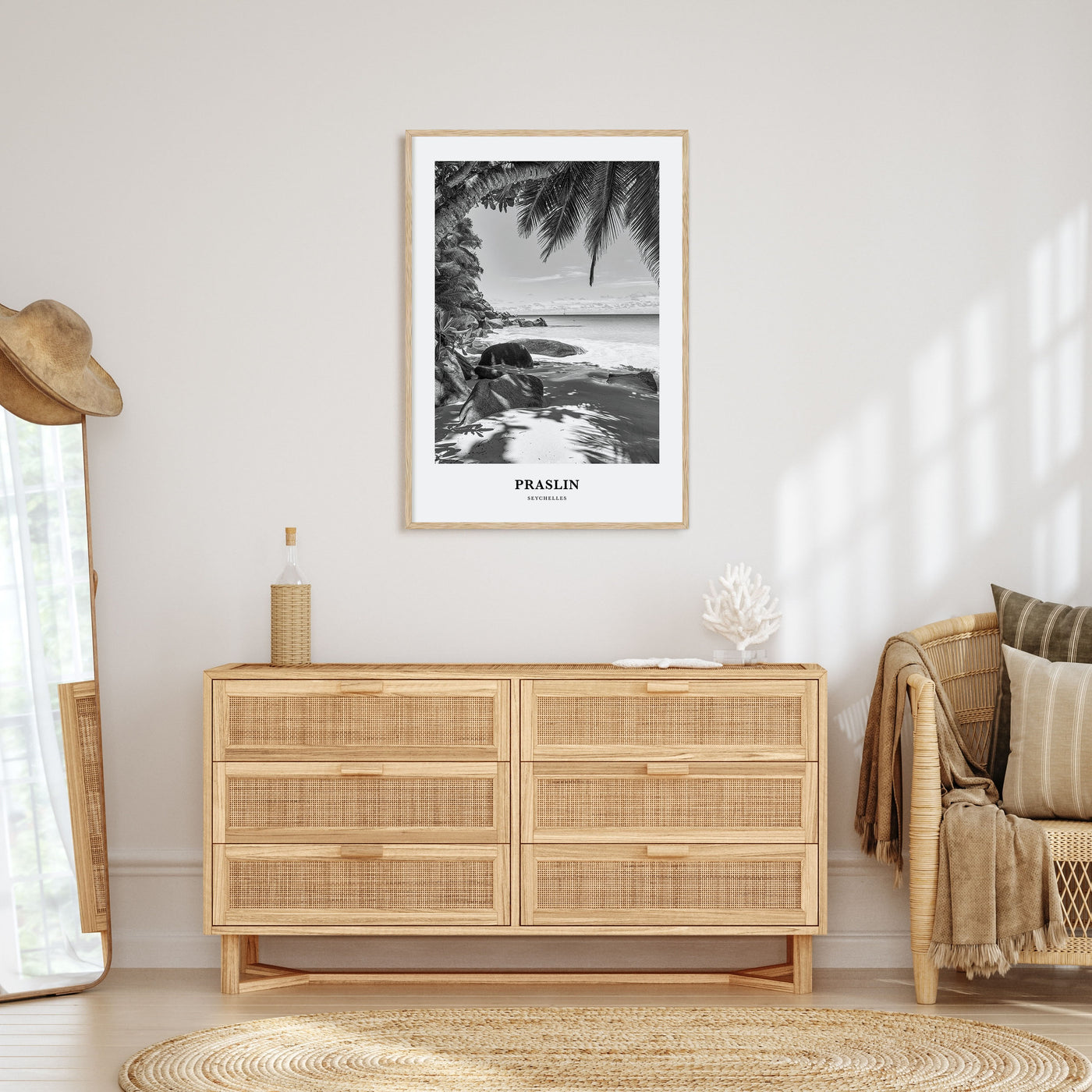 Praslin Portrait B&W Poster