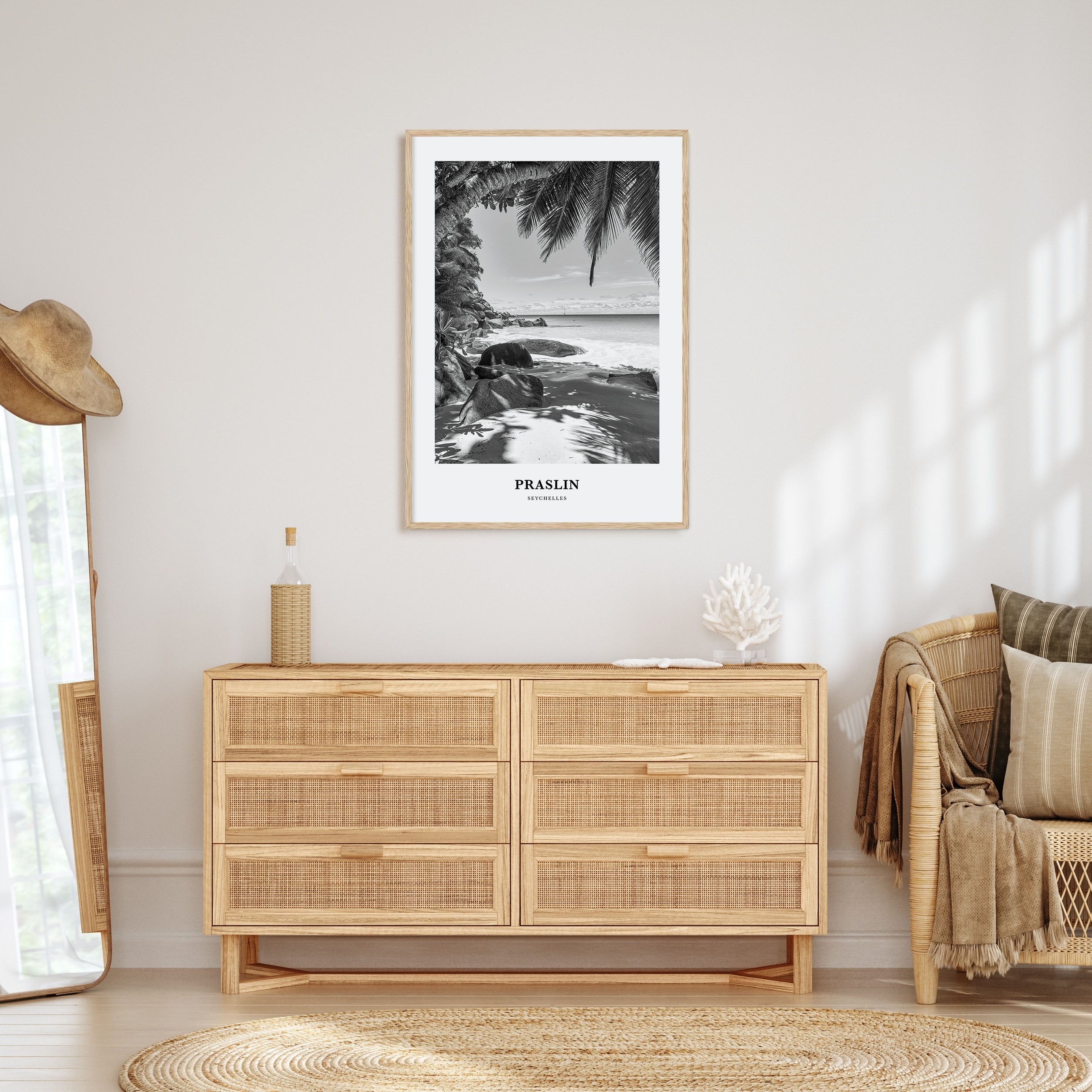 Praslin Portrait B&W Poster