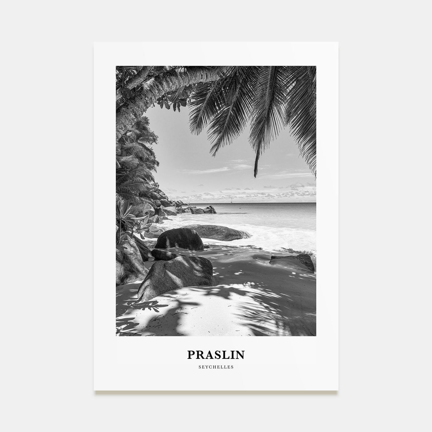 Praslin Portrait B&W Poster