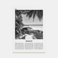 Praslin Travel B&W Poster