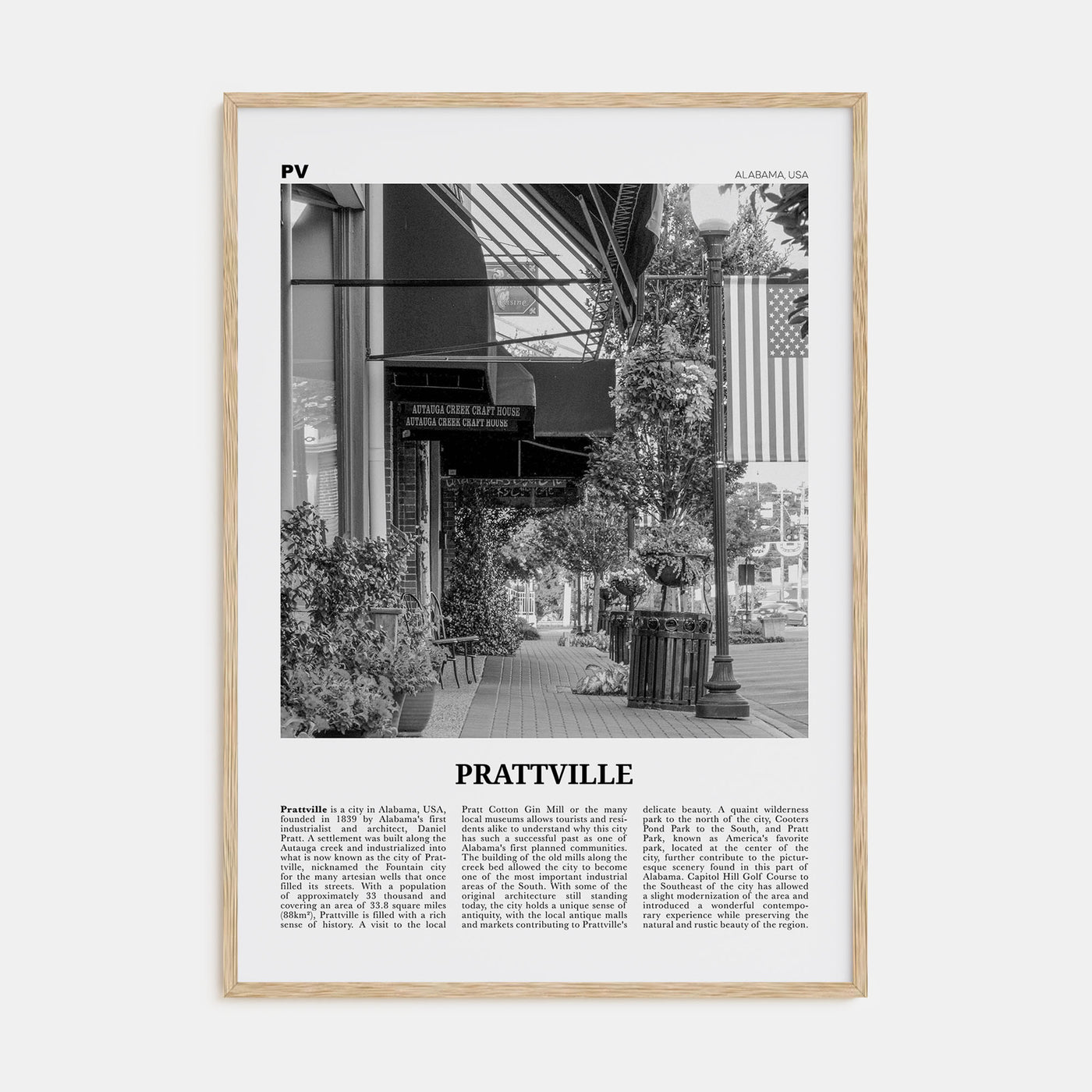 Prattville Travel B&W Poster