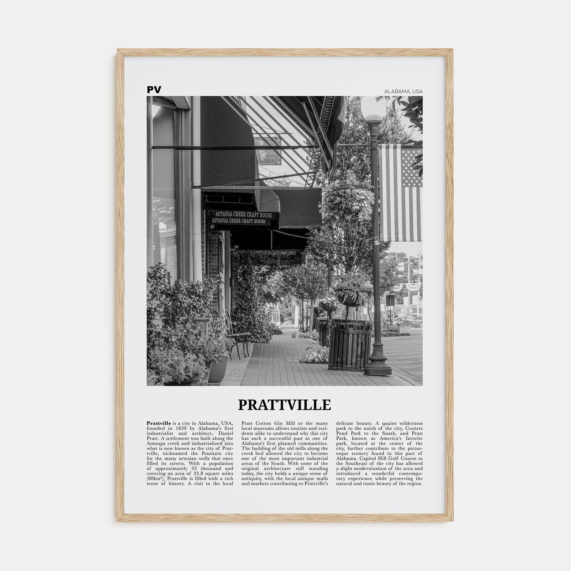 Prattville Travel B&W Poster