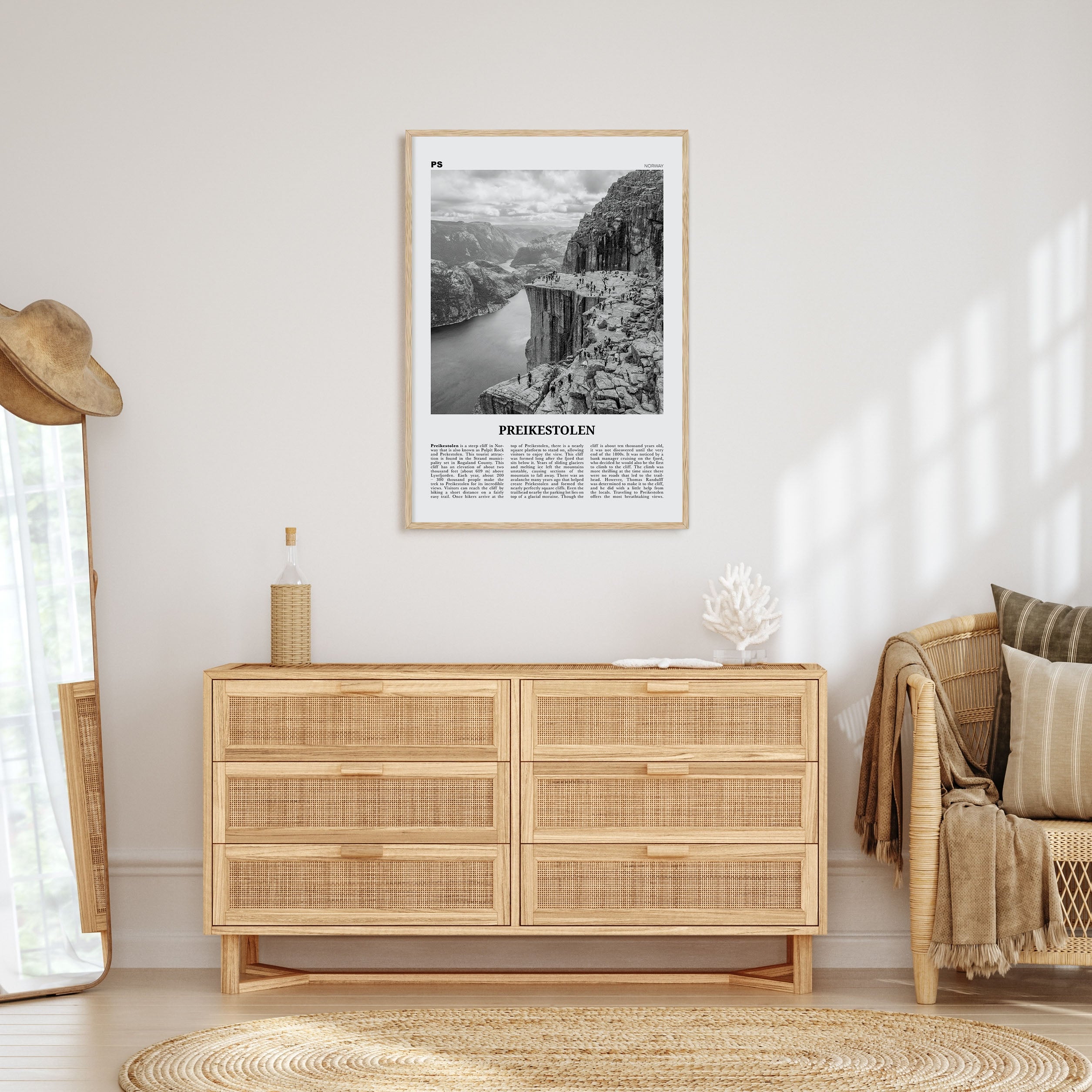 Preikestolen Travel B&W Poster