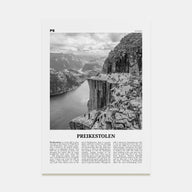 Preikestolen Travel B&W Poster