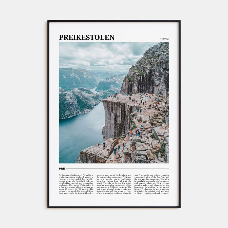 Preikestolen Travel Color Poster