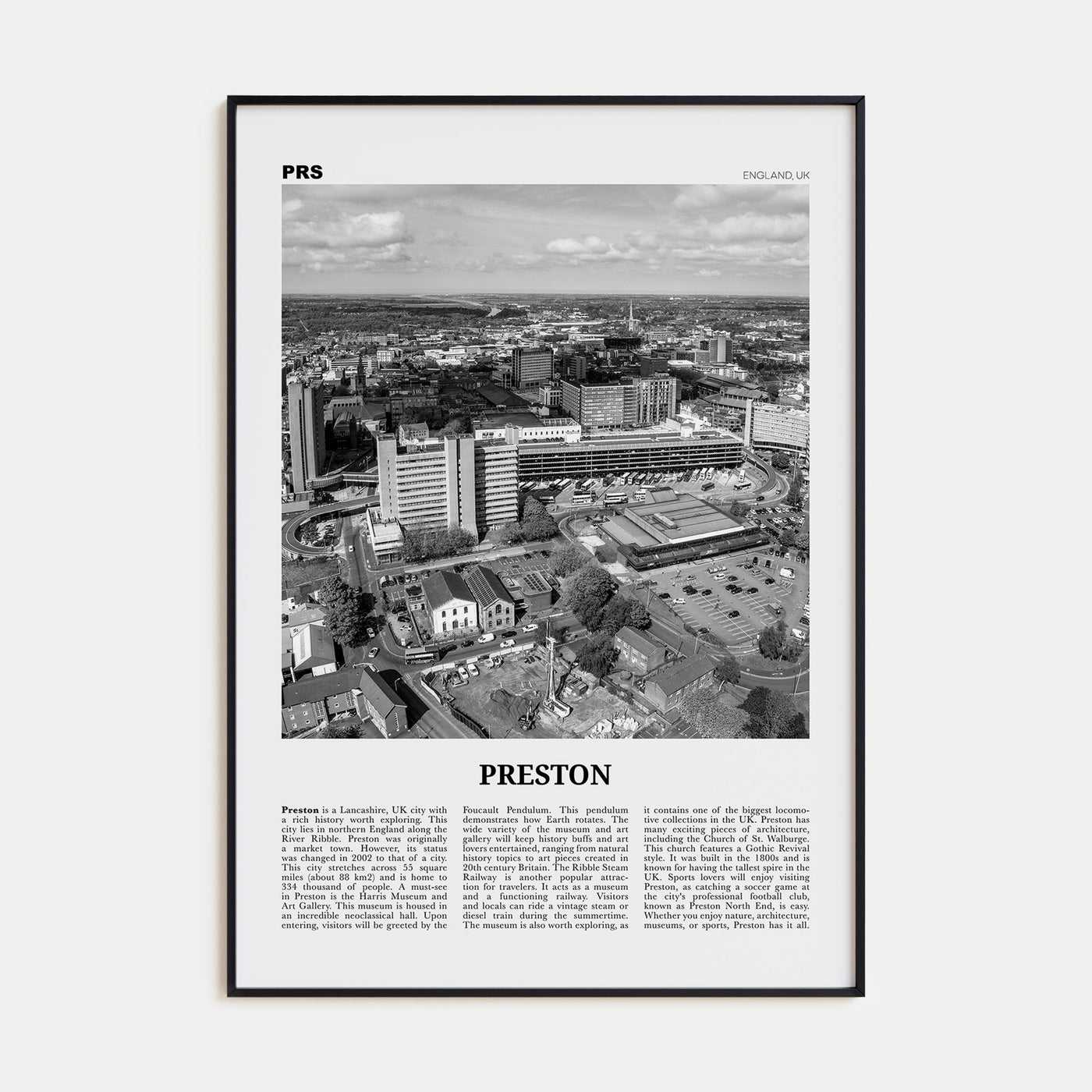 Preston Travel B&W No 1 Poster