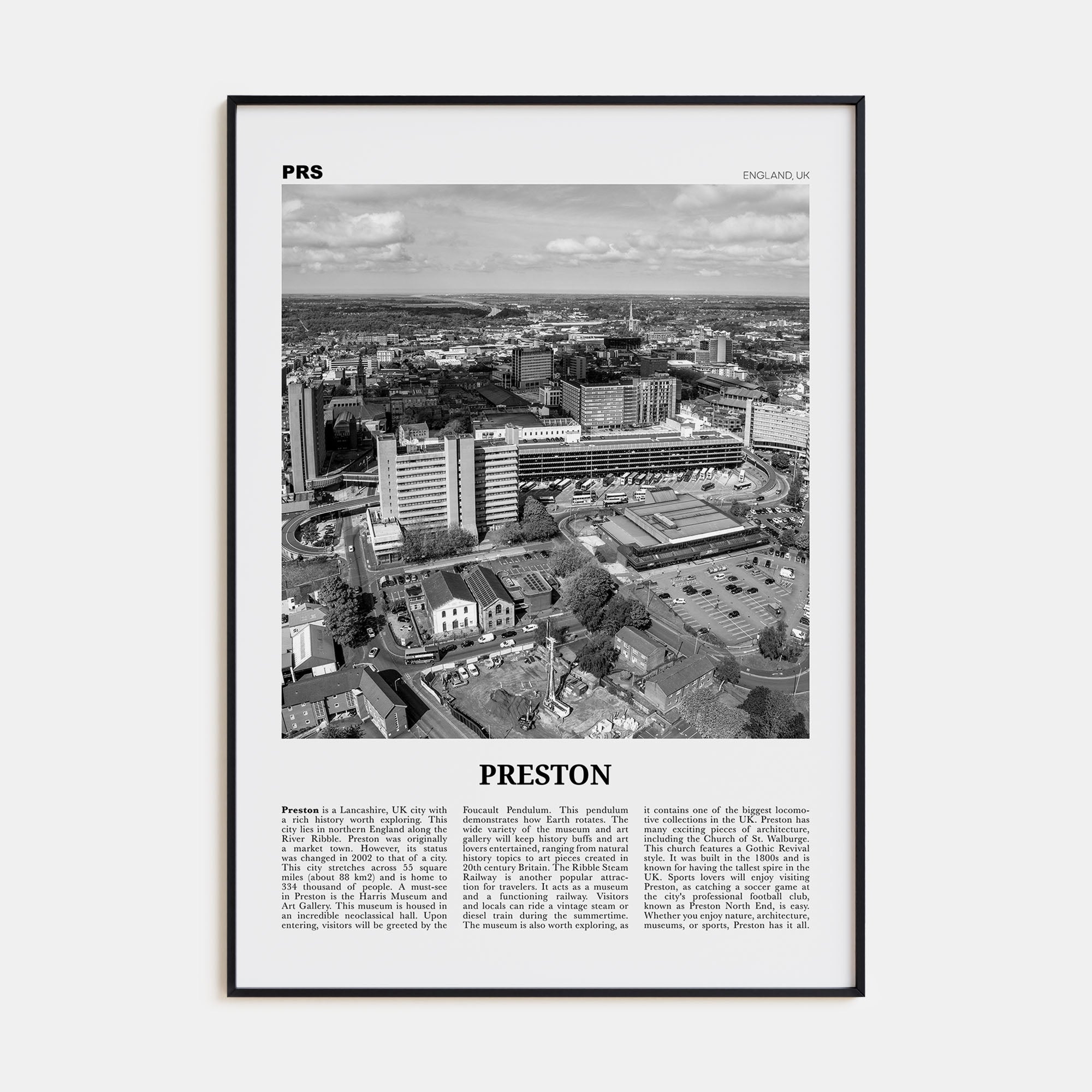 Preston Travel B&W No 1 Poster