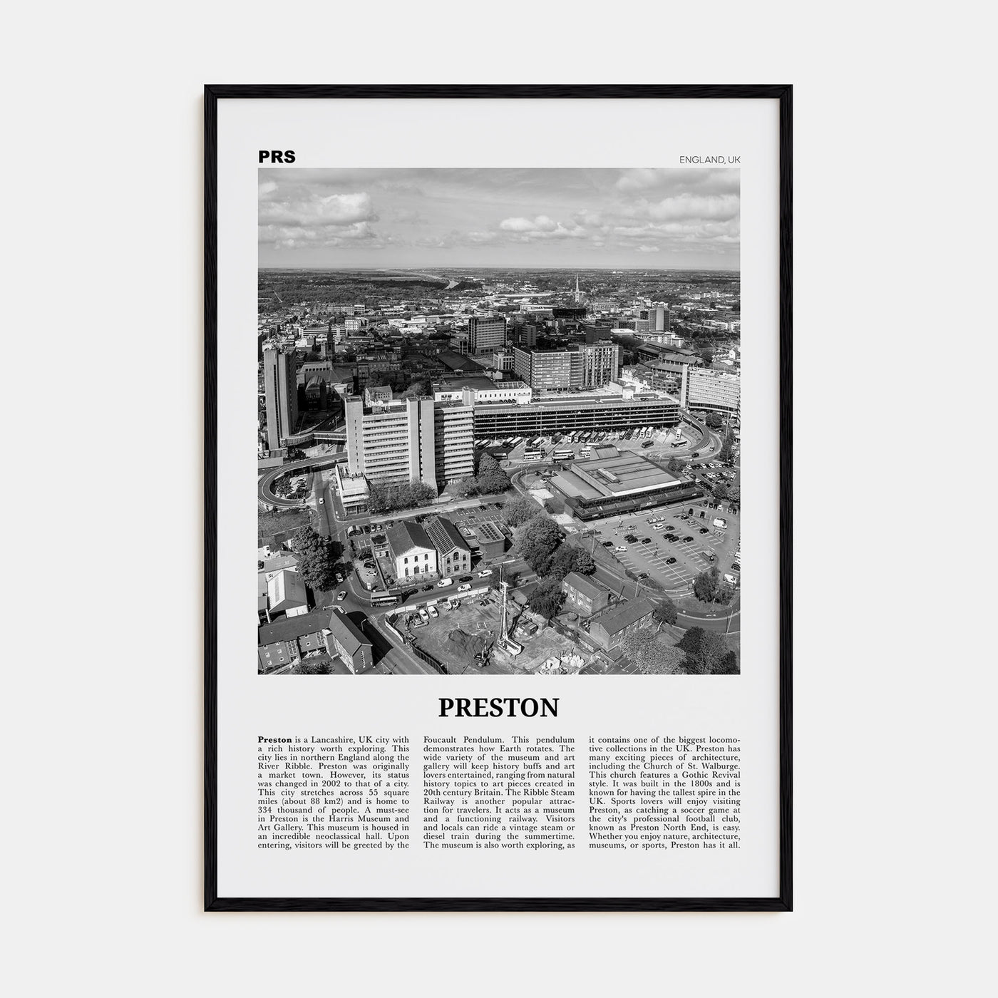 Preston Travel B&W No 1 Poster