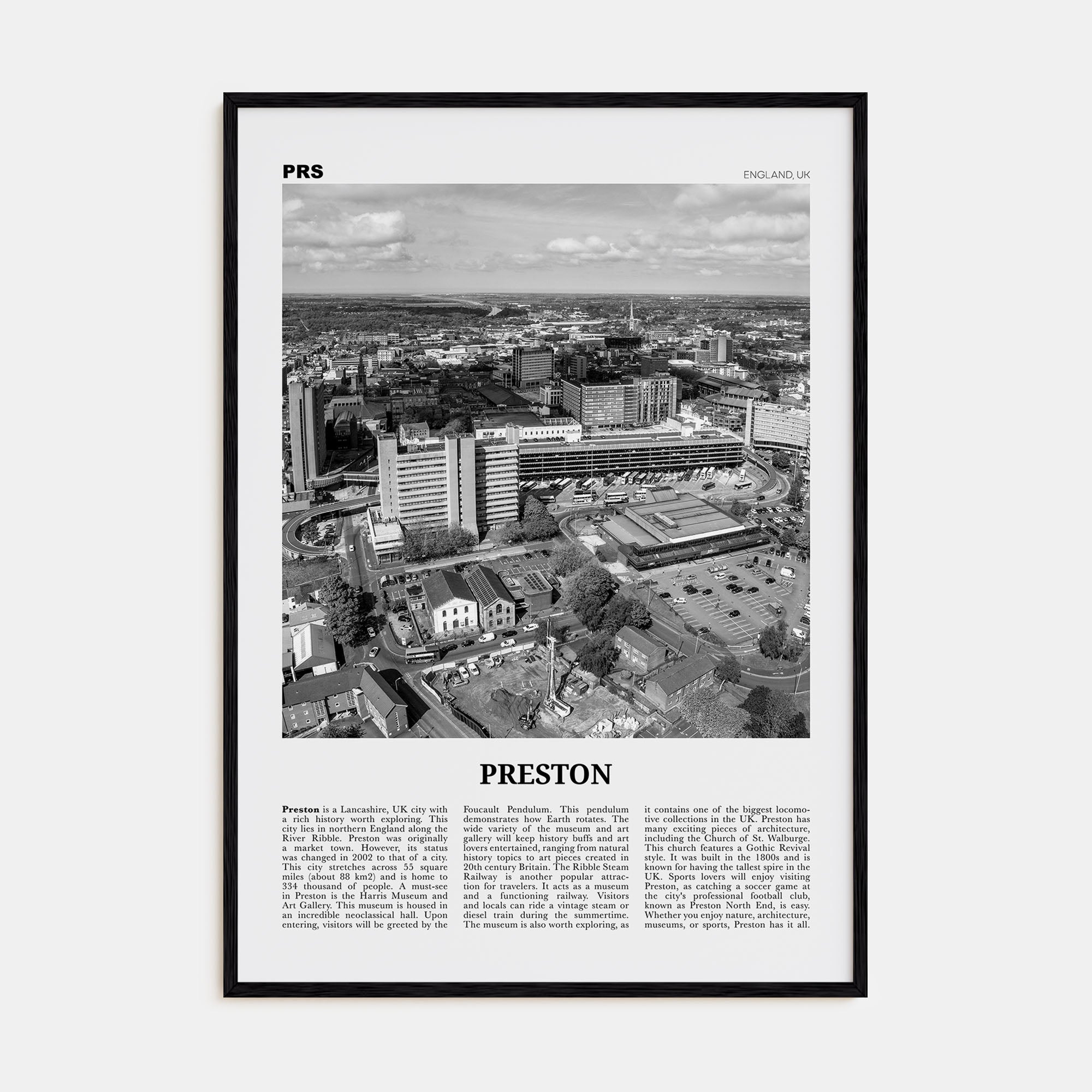 Preston Travel B&W No 1 Poster