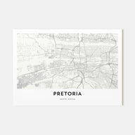 Pretoria Map Landscape Poster