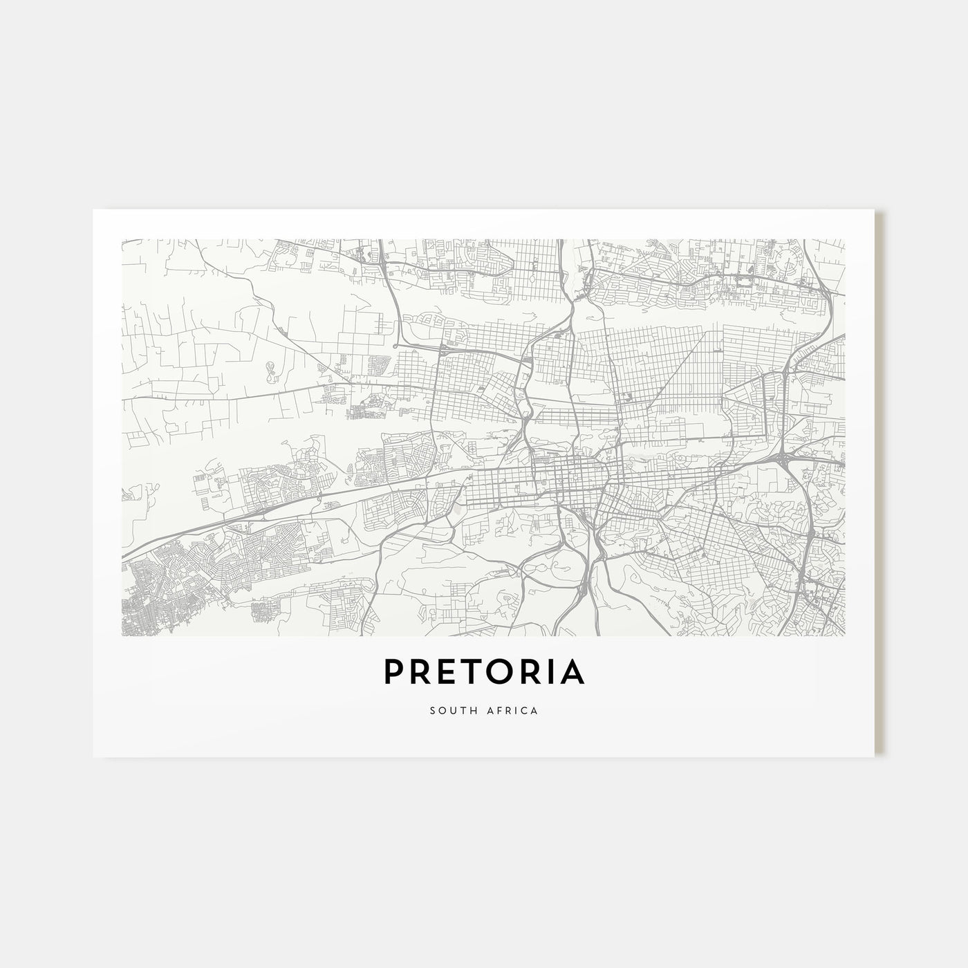 Pretoria Map Landscape Poster