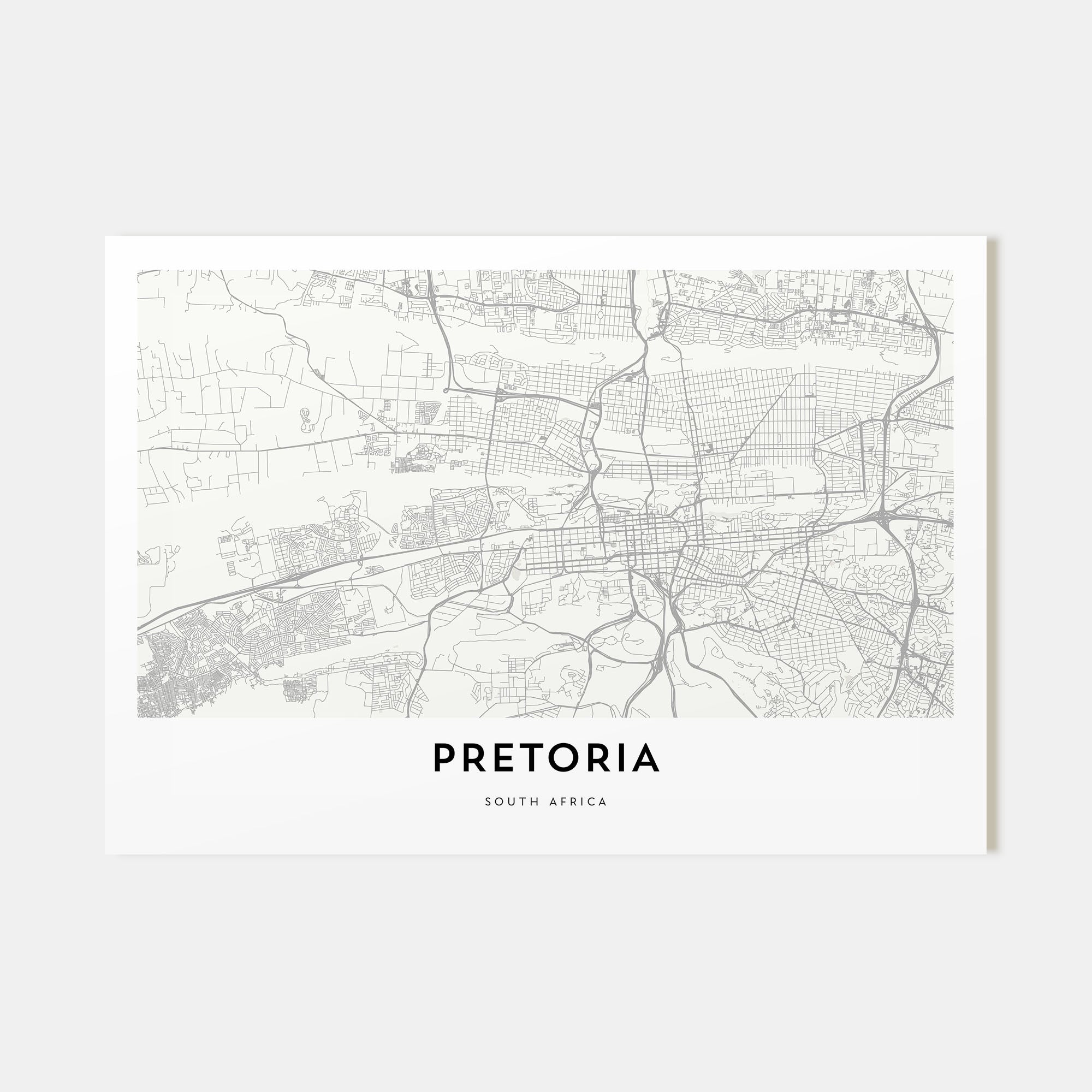 Pretoria Map Landscape Poster