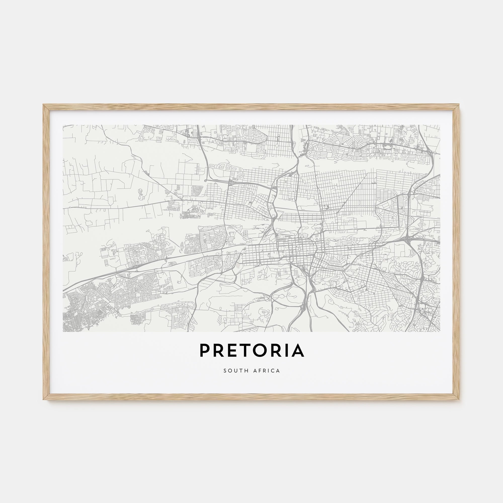 Pretoria Map Landscape Poster