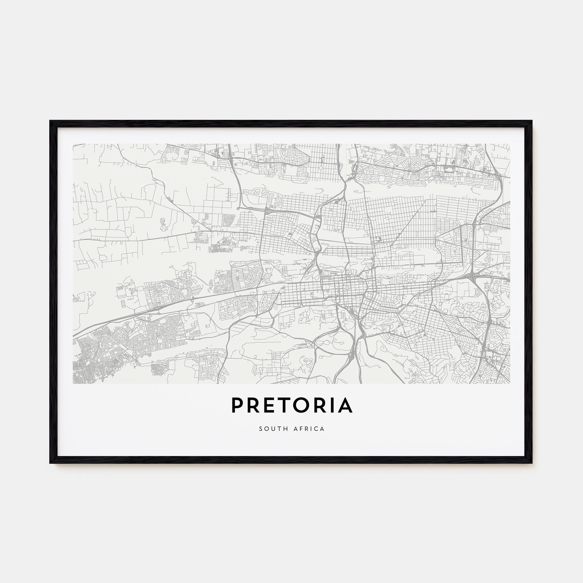 Pretoria Map Landscape Poster