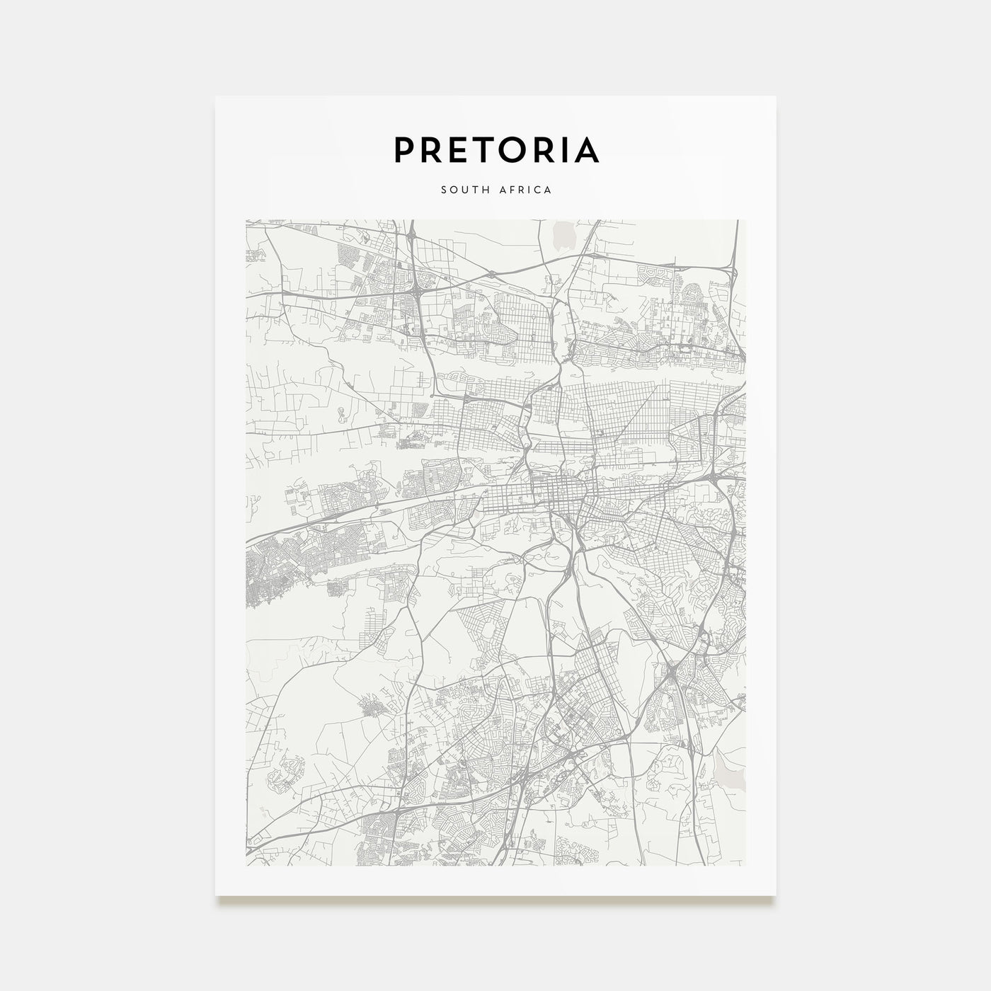 Pretoria Map Portrait Poster
