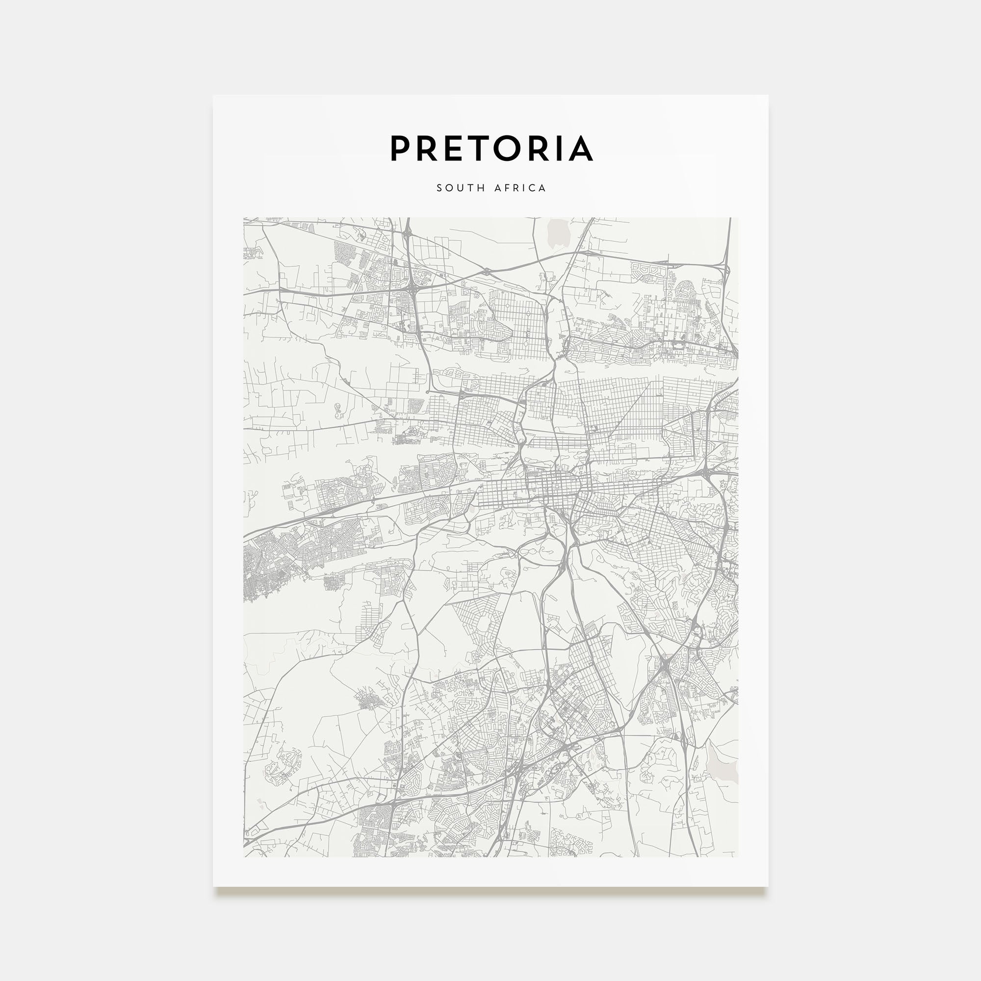 Pretoria Map Portrait Poster