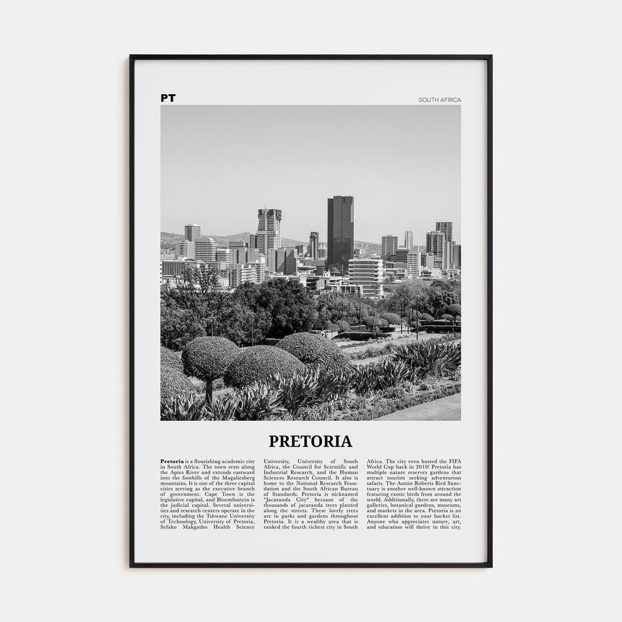 Pretoria Travel B&W Poster