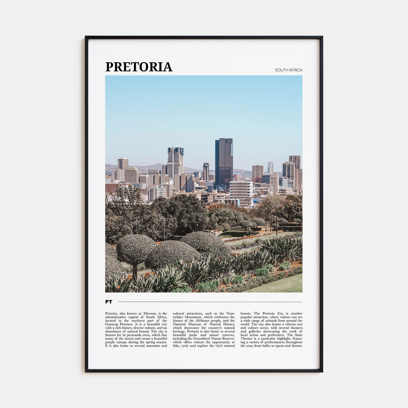 Pretoria Travel Color Poster