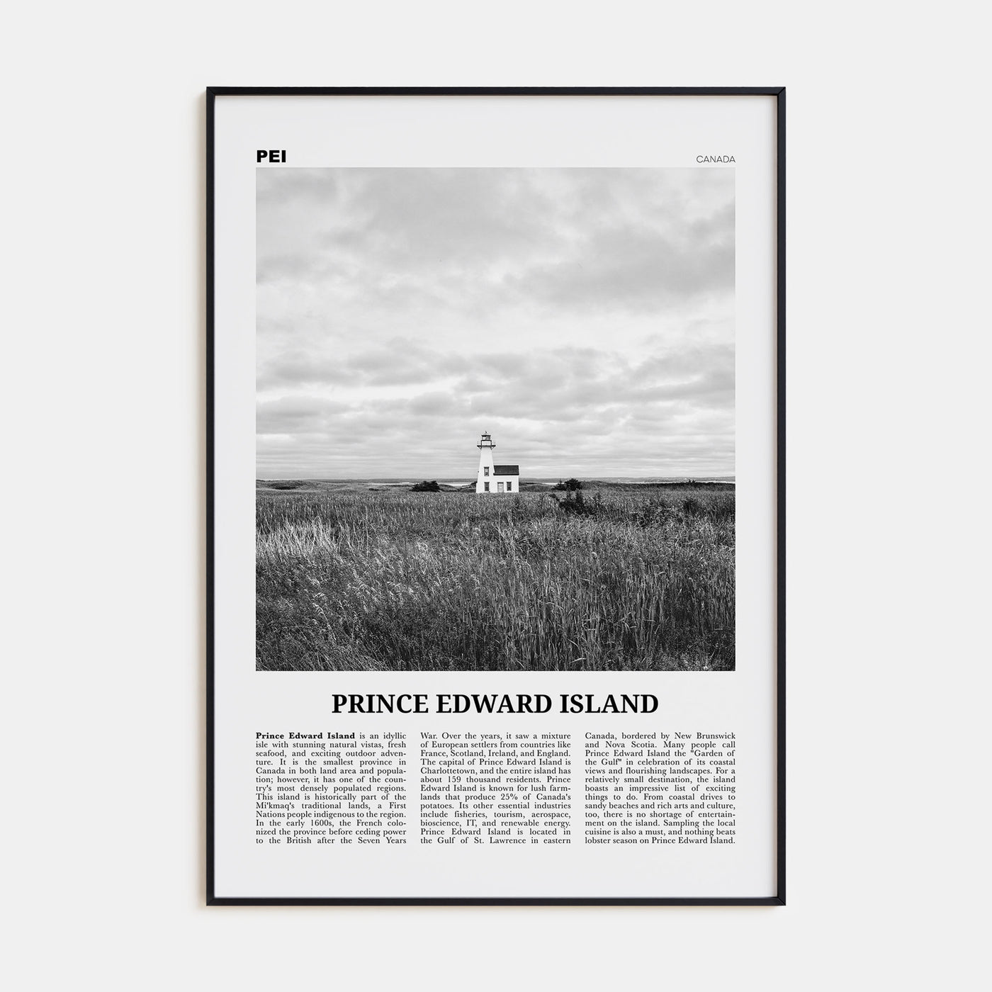Prince Edward Island Travel B&W Poster