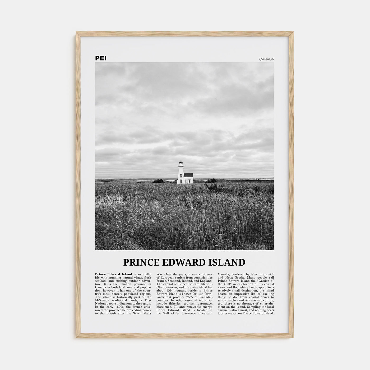 Prince Edward Island Travel B&W Poster