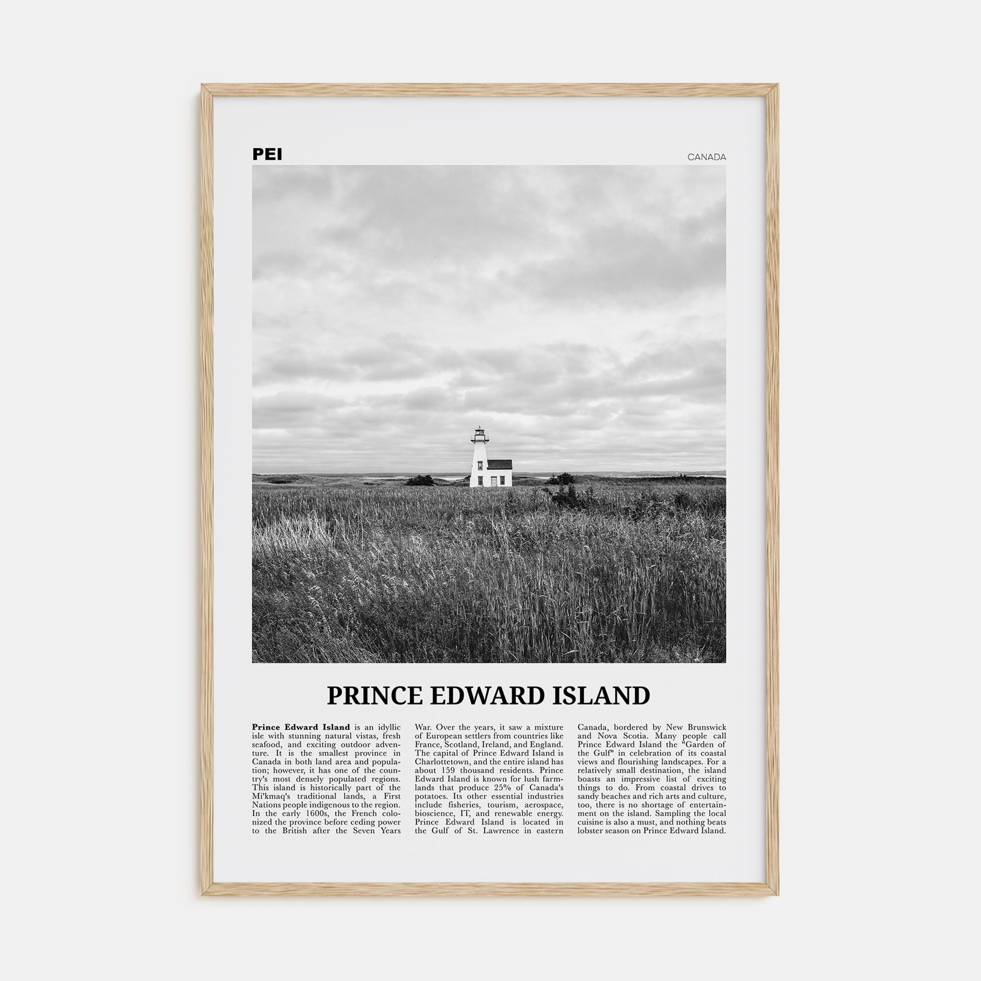 Prince Edward Island Travel B&W Poster