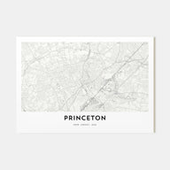 Princeton Map Landscape Poster